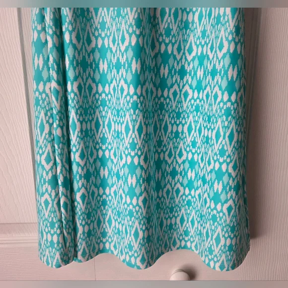 NWOT Jude Connally Turquoise/White Sleeveless Patterned Dress Size S - Picture 5 of 11